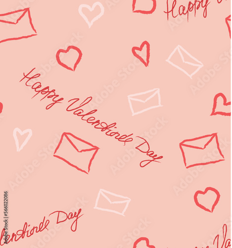 seamless pattern for valentine's day for packages with envelopes and hearts