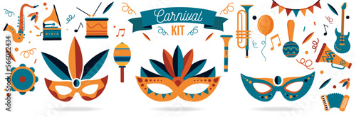 Carnival Kit - Colorful Illustrations - Masks and Music