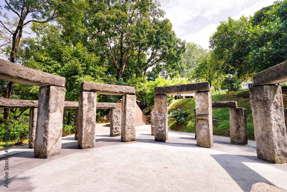 The copy of Stonehenge near Kuala-Lumpur Planetarium, Malaysia. The copy of Stonehenge near Kuala-Lumpur Planetarium, Malaysia.