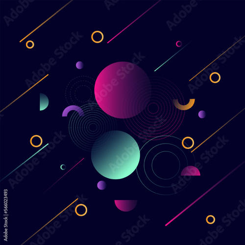 Modern abstract background with halftone elements composed of geometric shapes and lines