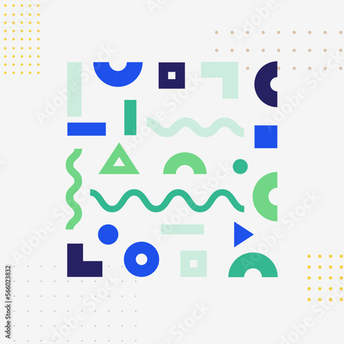 Modern abstract background with halftone elements composed of geometric shapes and lines