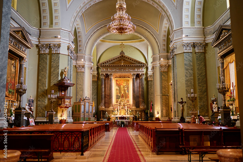 Interior of old Cathedral Basilica.