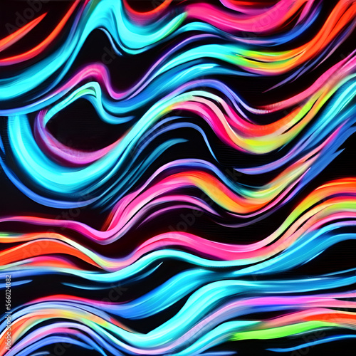 Waves Abstract Neon Background 2023 trends "Generative AI"