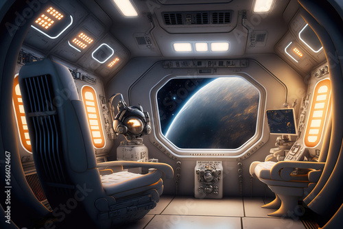 space station interior. sketch art for artist creativity and inspiration. generative AI