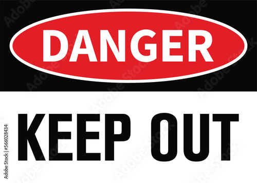 Danger - Keep Out sign flat vector for print and websites