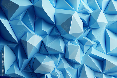 Abstract ice blue geometric background, with lots of copy space, generative AI © FrankBoston