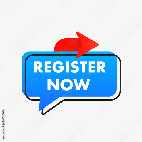 The registration buttons now with an arrow. Vector button for registration in services, blogs, websites.register now button. register now sign. key. push button. Vector illustration