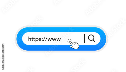 Searching on internet. Internet search bar. An isolated search engine. Information search system. Address and navigation bar icon. business concept search www http pictogram. Vector illustration