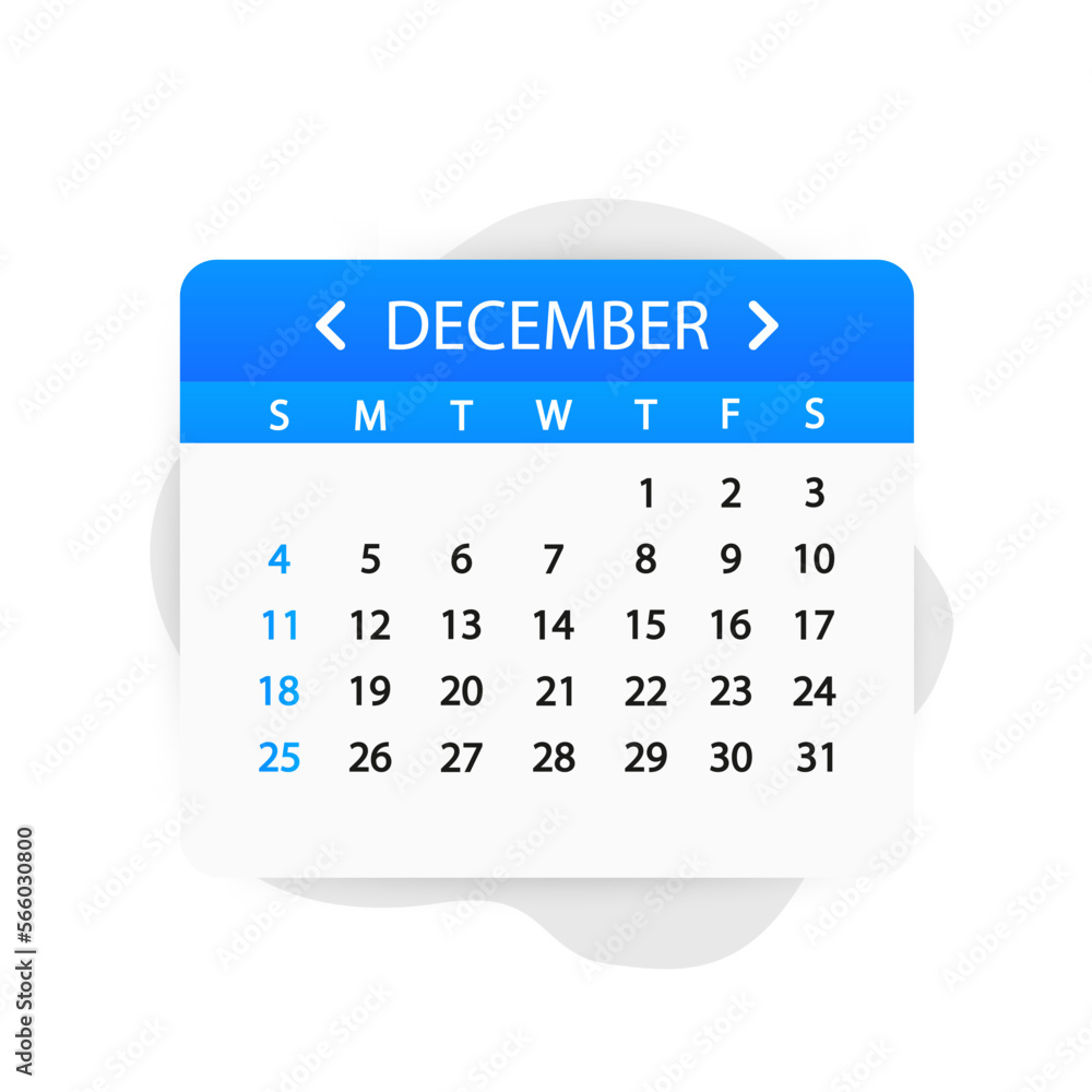 Calendar 2023 Calendar Sheet For December Calendar Leaf In Flat Style calendar-2023-calendar-sheet-for-december-calendar-leaf-in-flat-style