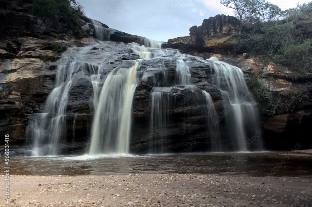 Fototapeta premium Long exposure shot from a waterfall close to Belo Horizonte city in Minas Gerais state in Brazil