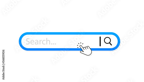 Search string with address string. Internet page ad search string.Web search panel template. Search bar windows. User interface template isolated on white background. Vector illustration