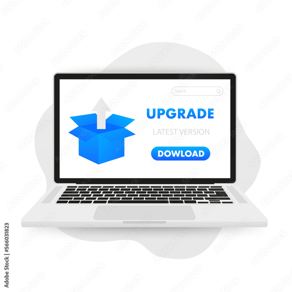 Software update or operating system. Updating progress bar. Installing app patch. Upgrade to keep the device up to date with added functionality in the new version. Flat design. Vector illustration Software update or operating system. Updating progress bar. Installing app patch. Upgrade to keep the device up to date with added functionality in the new version. Flat design. Vector illustration