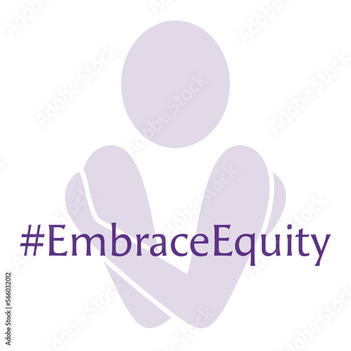 Embrace Equity logo with hashtag, for International Women's Day 2023 

