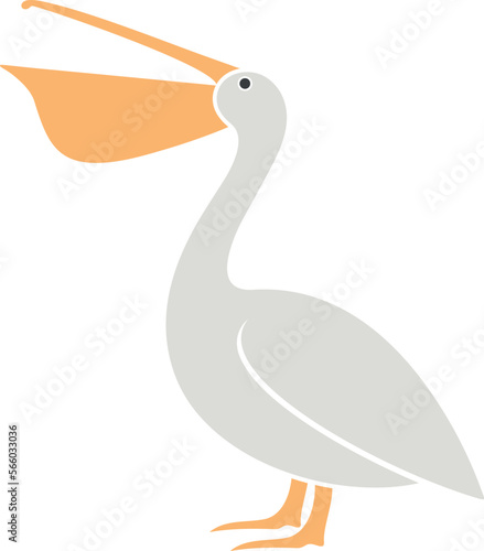 Pelican logo. Isolated pelican on white background