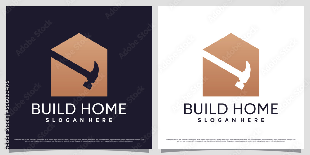 Home repair logo design template with creative element and unique concept Home repair logo design template with creative element and unique concept