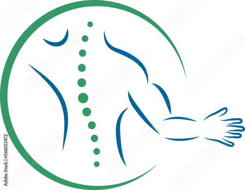 Person, Wirbelsäule, Orthopädie und Physiotherapie, Handrehabilitation, Logo