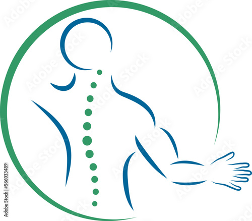 Person, Wirbelsäule, Orthopädie und Physiotherapie, Handrehabilitation, Logo, Icon