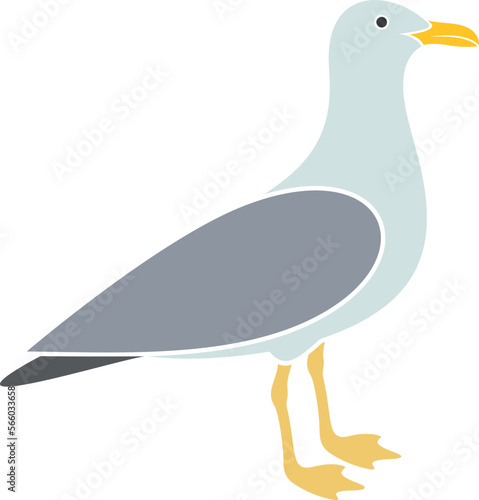 Seagull logo. Isolated seagull on white background. Bird
