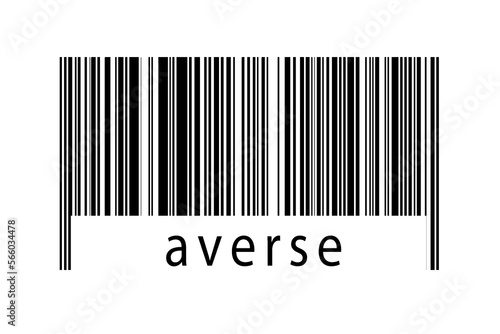 Barcode on white background with inscription averse below photo