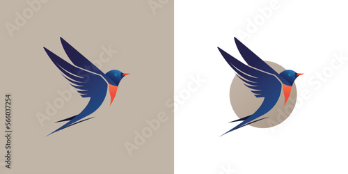 Logo bird soaring in the sky swallow seagull