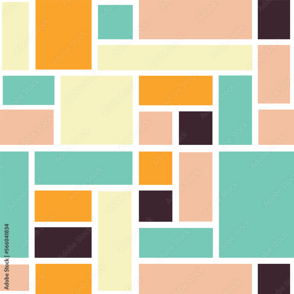 Fototapeta premium Mid Century retro vintage Pattern 70s