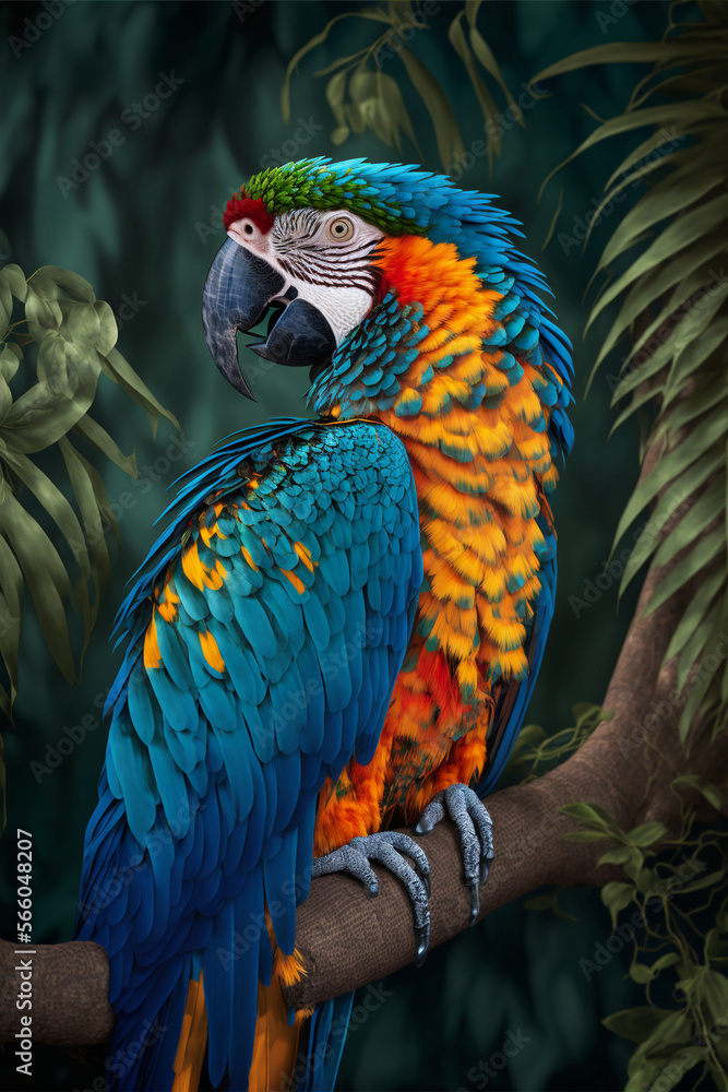Colorful macaw ara 