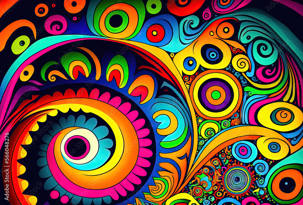 Fototapeta premium Groovy psychedelic background