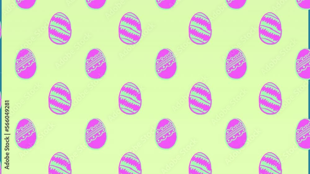 Animation of easter eggs on green background Animation of easter eggs on green background