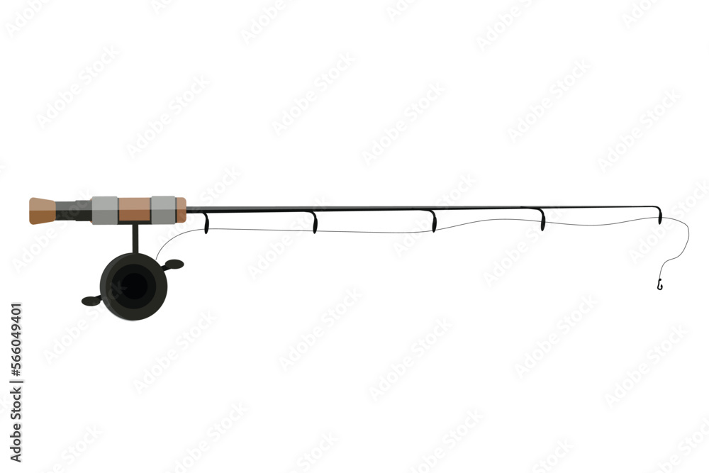 fishing rod spinning on a white background vector illustration fishing rod spinning on a white background vector illustration