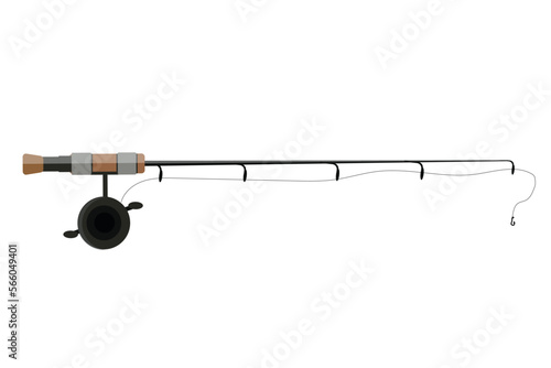fishing rod spinning on a white background vector illustration
