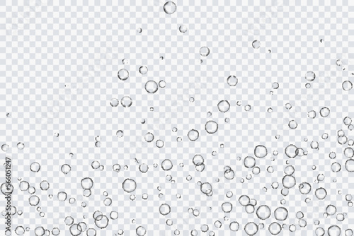Air bubbles, oxygen, champagne crystal clear, isolated on a transparent background of modern design. Vector illustration of EPS 10. © Yuriy