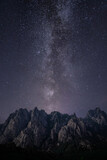 Starry Night on Corsica France: Majestic Col de Bavella Mountains with Milky Way.