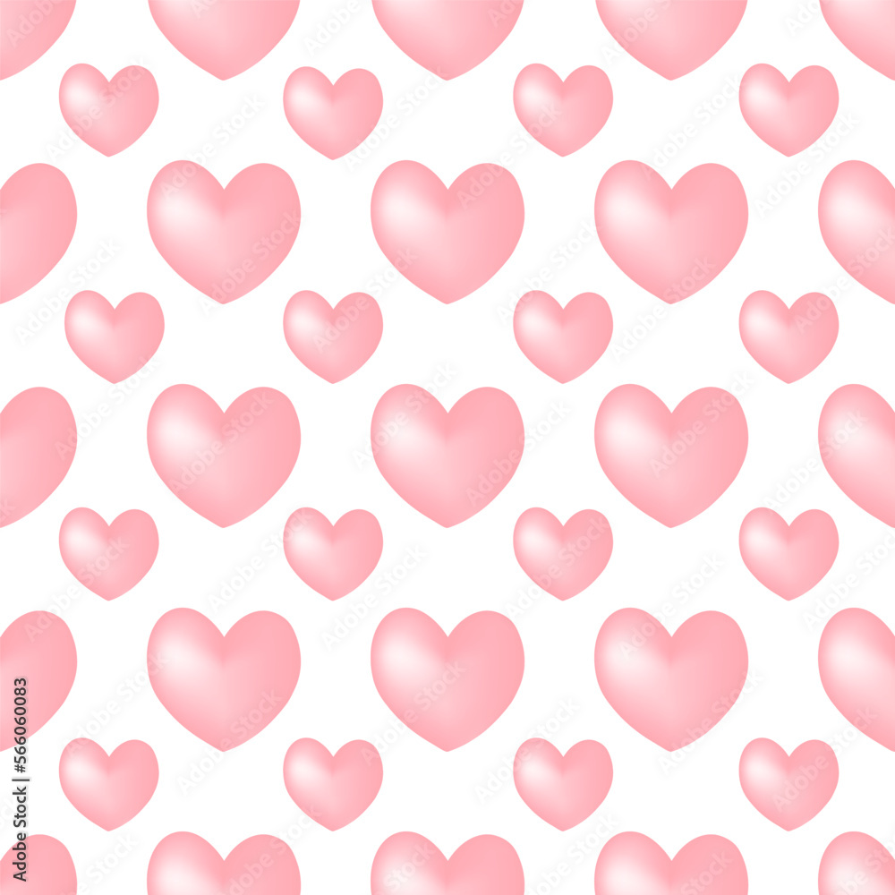 Cute romantic hearts background. For wrapping paper, package, fabric, textile. Vector illustration for valentines, birthday, wedding.