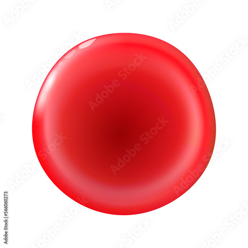 Red shiny circle button for holiday and for internet or your business presentation. Isolated. Png