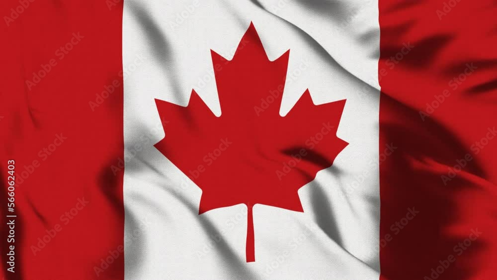Flag of Canada waving.Highly detailed fabric texture. Seamless loop in full 4K resolution.Canadian flag. Flag of Canada waving.Highly detailed fabric texture. Seamless loop in full 4K resolution.Canadian flag.