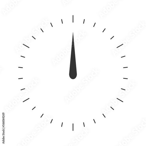 Round measuring scale with arrow. 360 degree twmplate of barometer, speedometer, tachometer, compass tool template isolated on white background. Vector graphic illustration