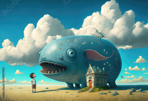 Wallpaper Mural Fantasy creature. cartoon color story. sketch art for artist creativity and inspiration. generative AI Torontodigital.ca