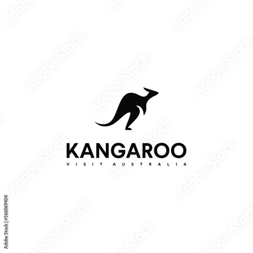 kangaroo silhouette logo icon design inspiration, australia country symbol
