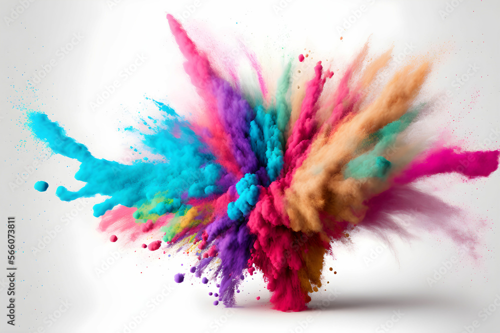 Abstract colored explosion on a white background