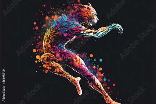 Dance Cat created with Generative AI Technology, ai, generative © Wildcat93