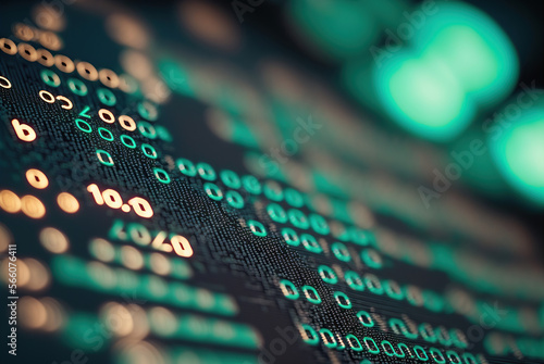 close up abstract binary code background
