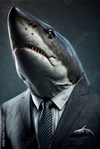 Business Shark. Grey Suit Collection. 2023AI. 