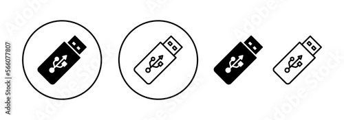 Usb icon vector for web and mobile app. Flash disk sign and symbol. flash drive sign.