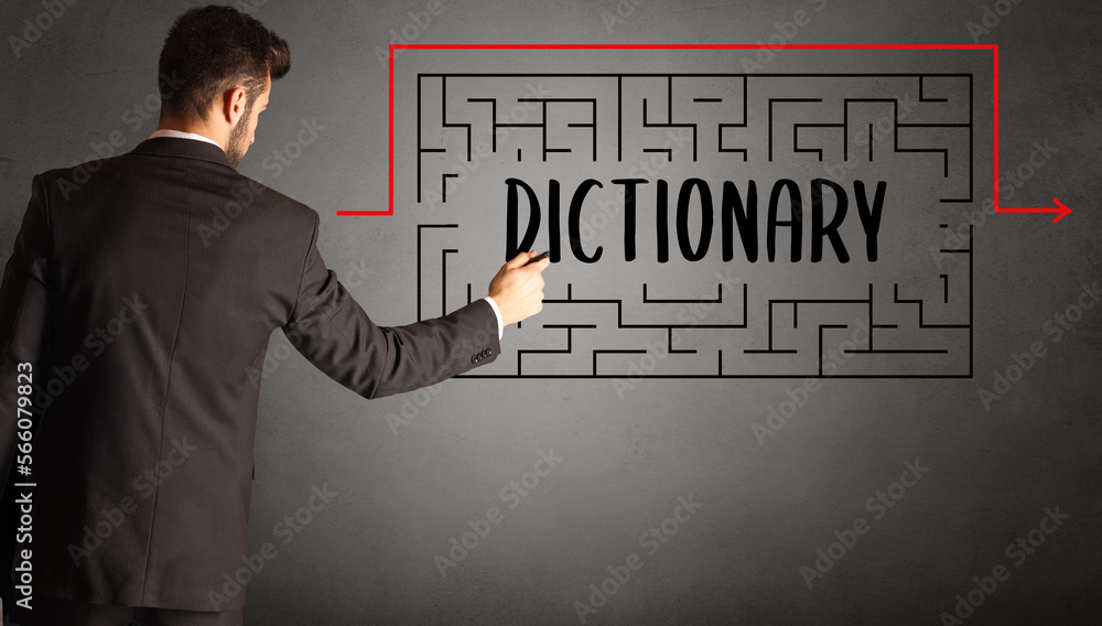 businessman drawing maze concept businessman drawing maze concept
