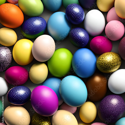 Collection of colourful Easter Eggs, Chocolate Eggs