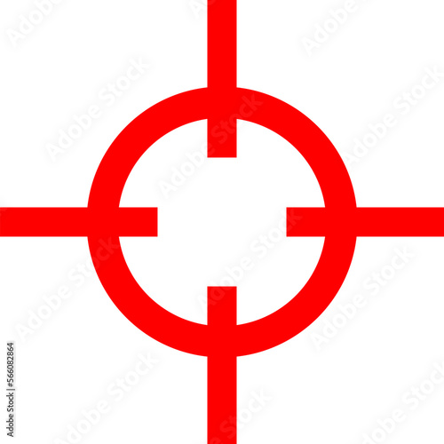 Red Target Aim Cross Accuracy Circle Sign Icon. Vector Image.