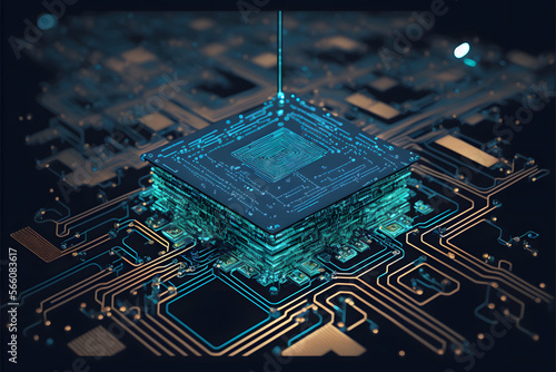 computer motherboard, circuit, AI, big data, quantum computer, future chipset, future chip, generative AI