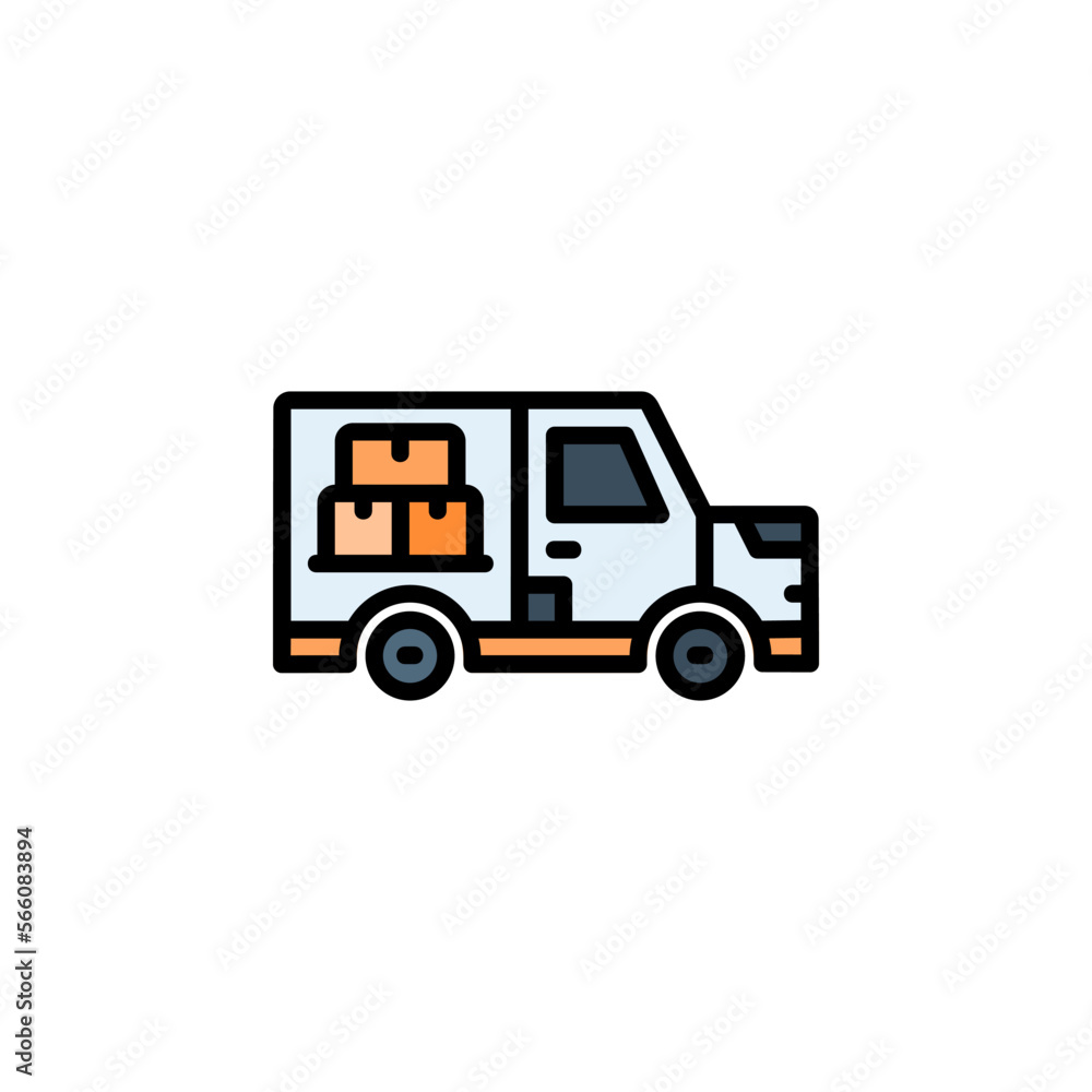 delivery vector icon filled line style. Perfect for website, application, commerce, presentation, logo and more. simple and modern color outline icon delivery vector icon filled line style. Perfect for website, application, commerce, presentation, logo and more. simple and modern color outline icon