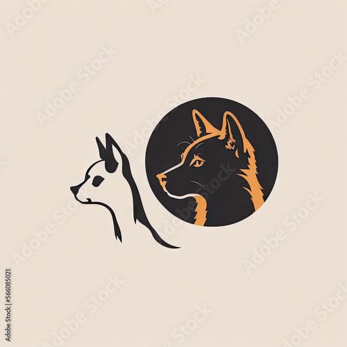 Logo icon of a dog and a cat