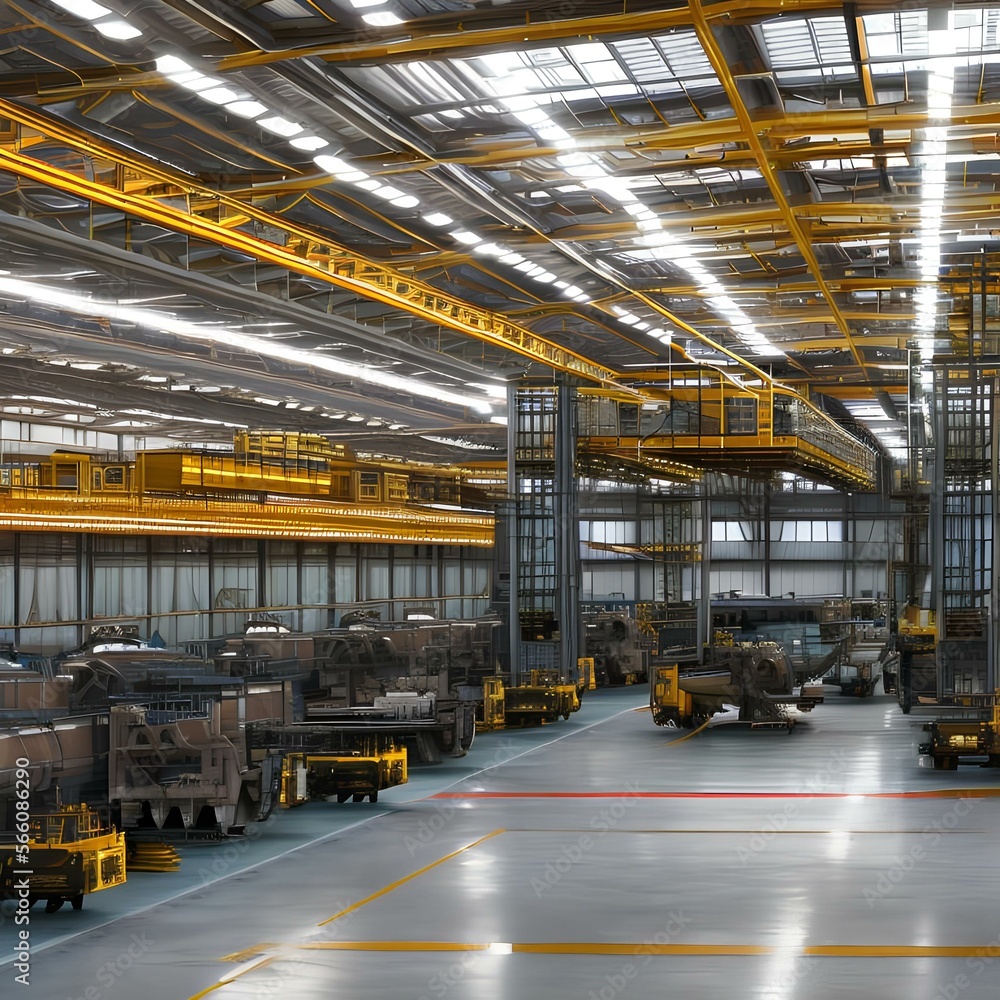 forklift in warehouse, Generative AI forklift in warehouse, Generative AI